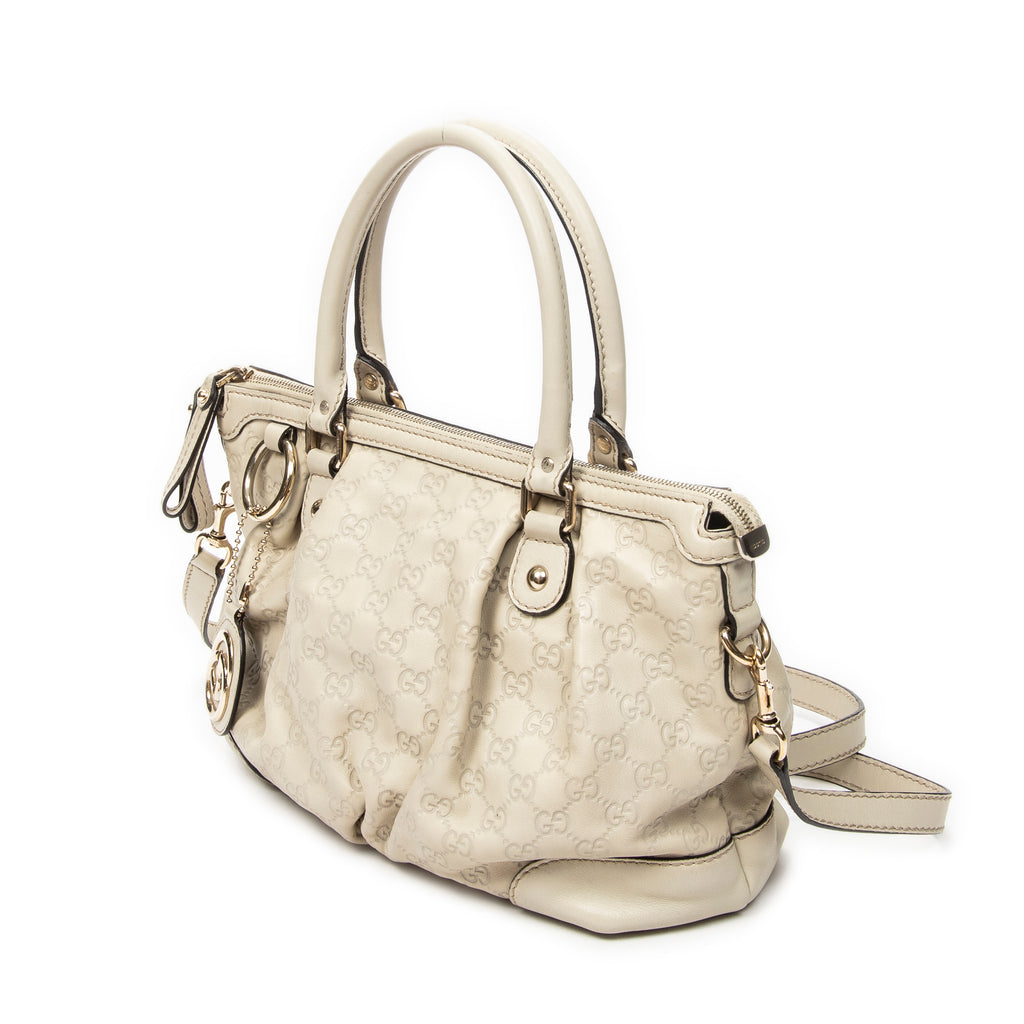 Shoulder Bag Sukey Top Handle Ivory Guccissima Leather