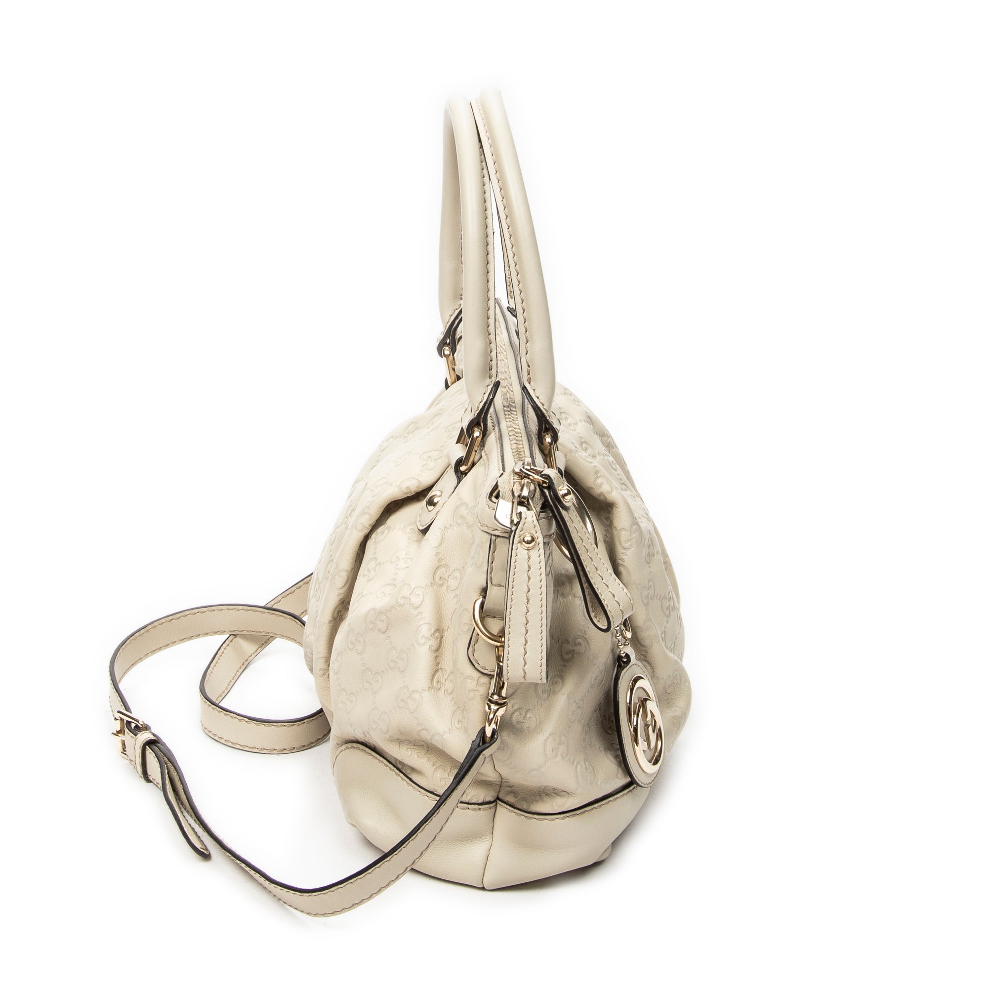 Shoulder Bag Sukey Top Handle Ivory Guccissima Leather