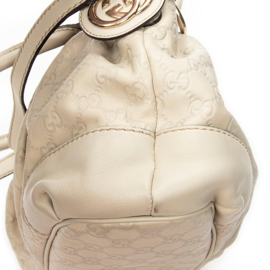 Shoulder Bag Sukey Top Handle Ivory Guccissima Leather
