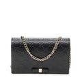 Shoulder Bag Signature Bow Chain Wallet Black Guccissima Leather