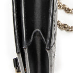 Shoulder Bag Signature Bow Chain Wallet Black Guccissima Leather