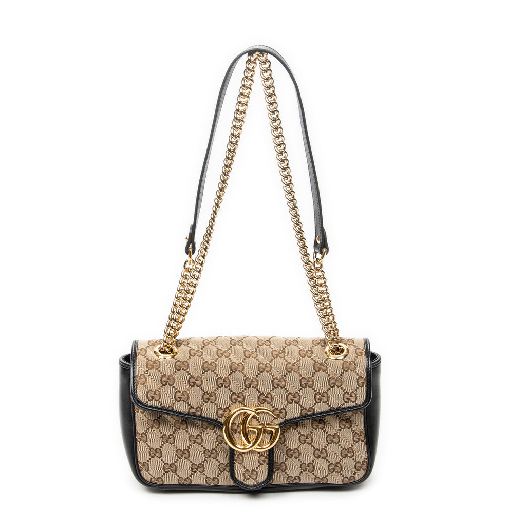 Shoulder Bag Medium GG Marmont Flap Beige Quilted Monogrammed Canvas