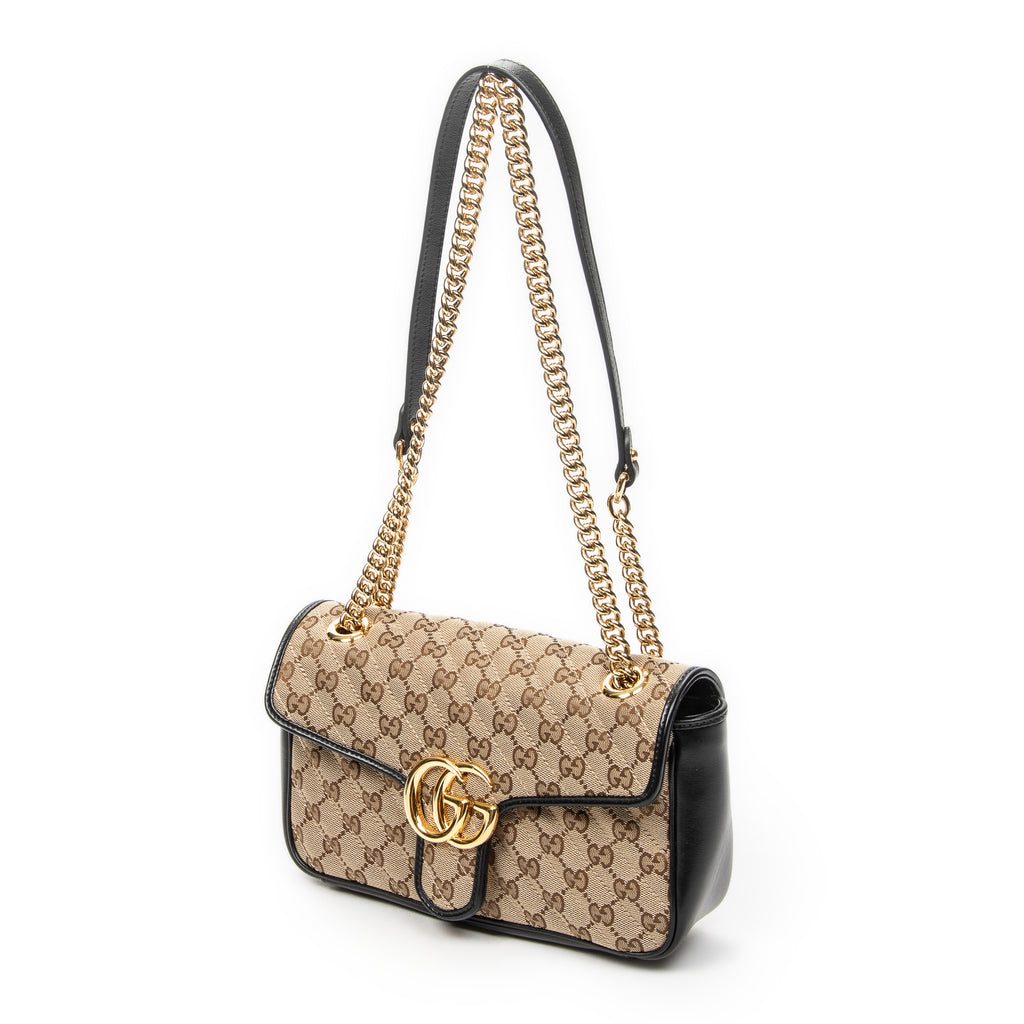 Shoulder Bag Medium GG Marmont Flap Beige Quilted Monogrammed Canvas