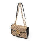 Shoulder Bag Medium GG Marmont Flap Beige Quilted Monogrammed Canvas