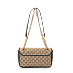 Shoulder Bag Medium GG Marmont Flap Beige Quilted Monogrammed Canvas