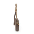 Shoulder Bag Mini Ophidia Round Crossbody Beige Supreme Coated Canvas