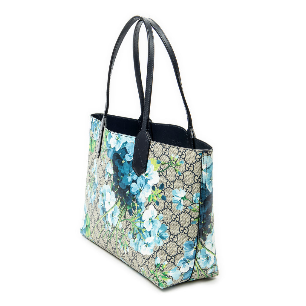 Shoulder Bag Blooms Reversible Tote Blue Blooms Supreme Coated Canvas
