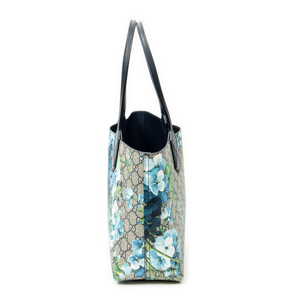 Shoulder Bag Blooms Reversible Tote Blue Blooms Supreme Coated Canvas