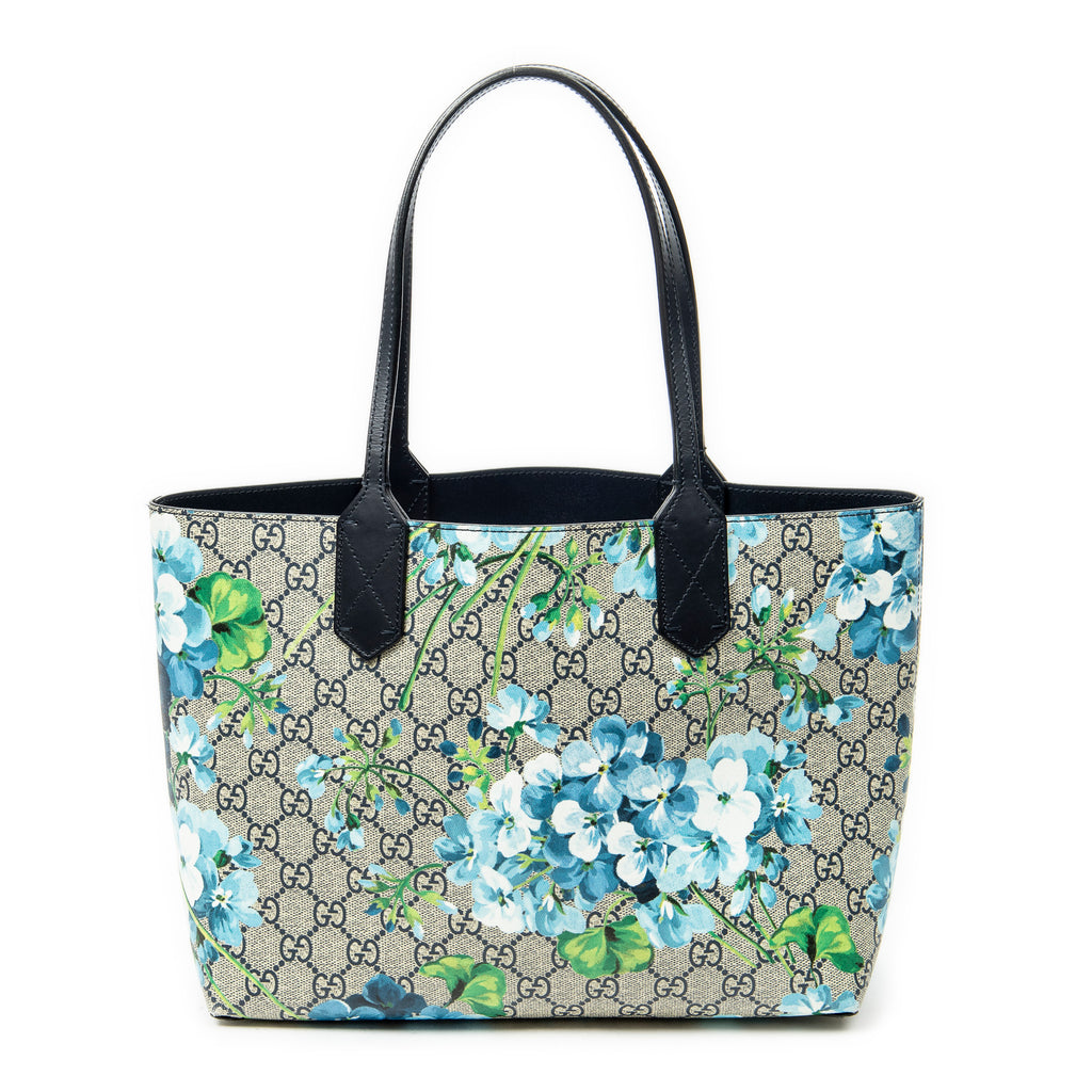 Shoulder Bag Blooms Reversible Tote Blue Blooms Supreme Coated Canvas