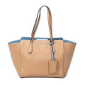 Shoulder Bag Small Swing Tote Beige Grained Calfskin Leather