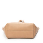 Shoulder Bag Small Swing Tote Beige Grained Calfskin Leather