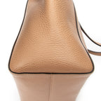 Shoulder Bag Small Swing Tote Beige Grained Calfskin Leather