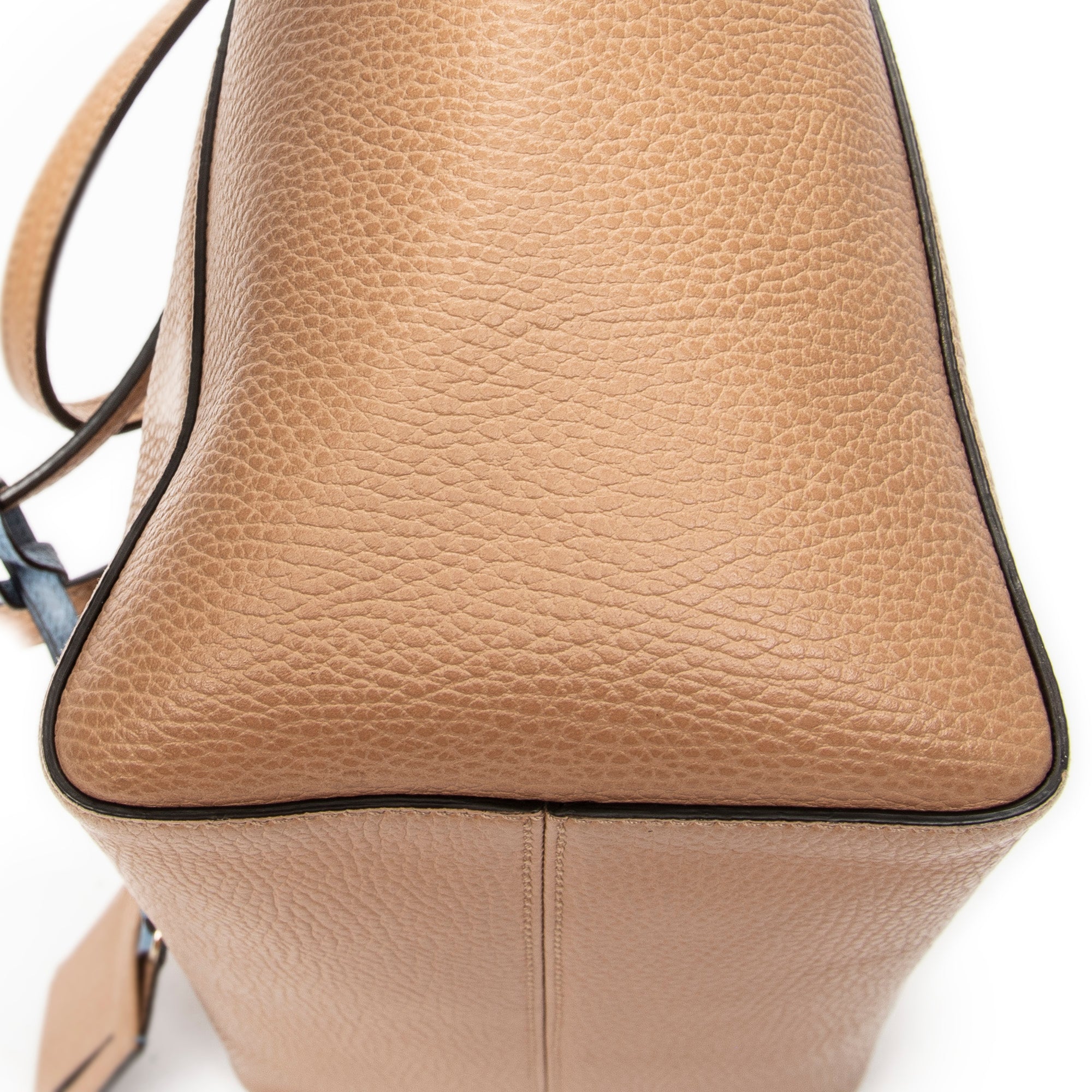 Shoulder Bag Small Swing Tote Beige Grained Calfskin Leather