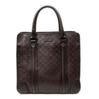 Shoulder Bag Large Document Tote Dark Brown Guccissima Leather