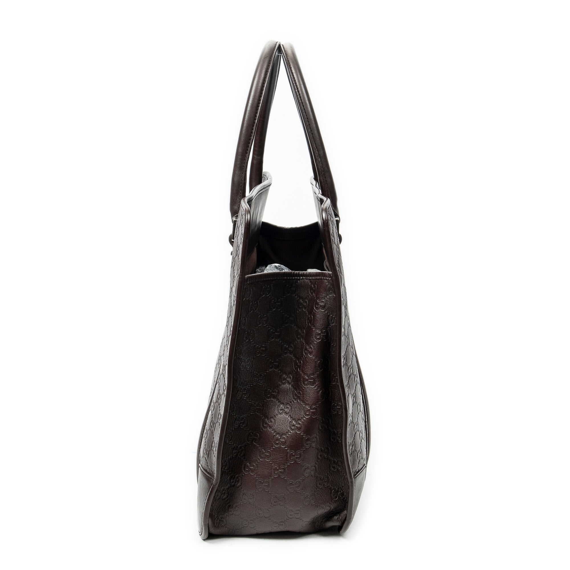 Shoulder Bag Large Document Tote Dark Brown Guccissima Leather