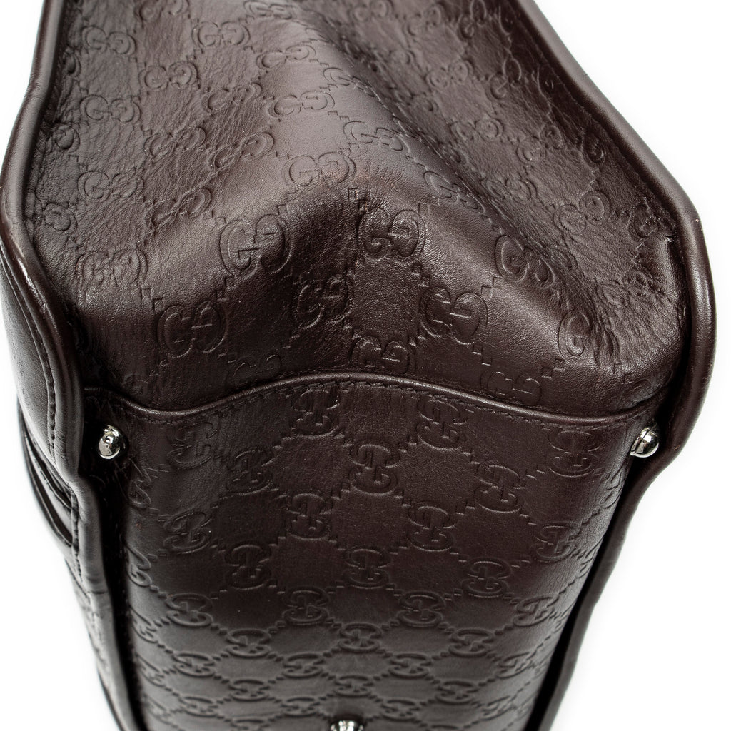 Shoulder Bag Large Document Tote Dark Brown Guccissima Leather