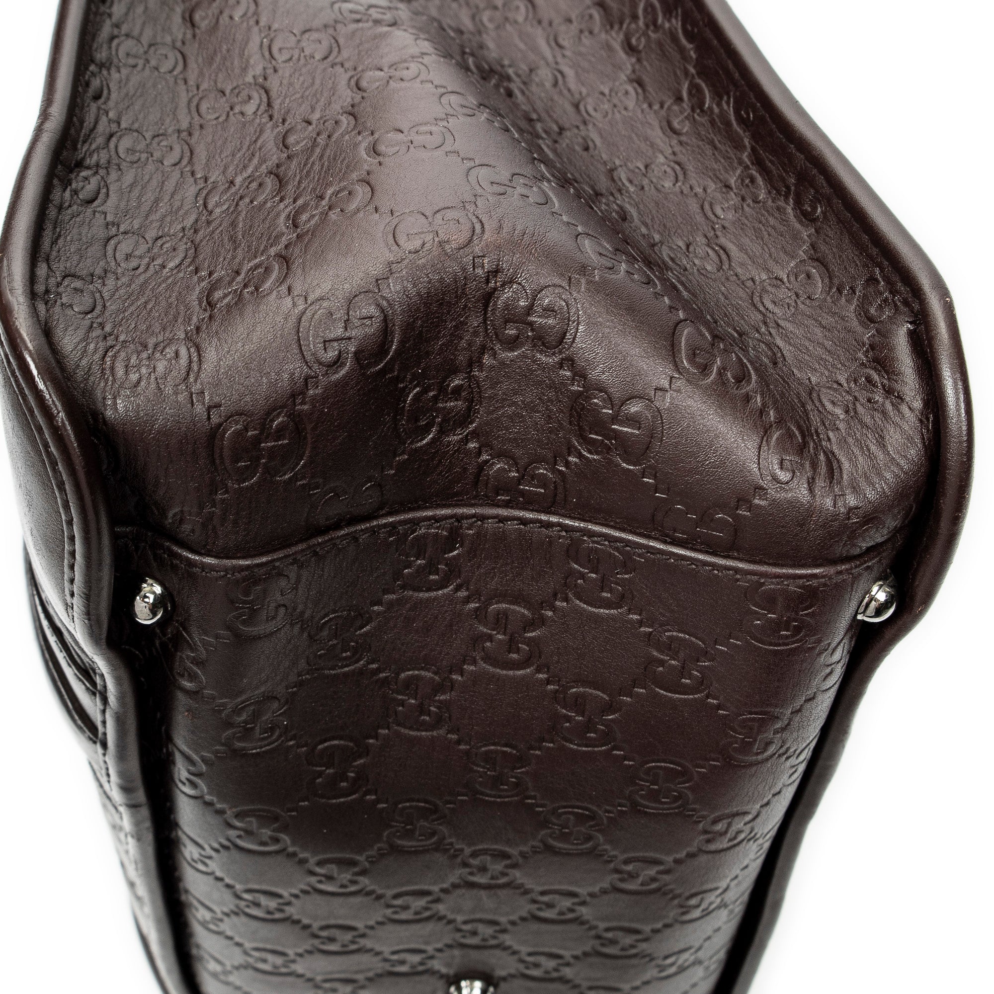 Shoulder Bag Large Document Tote Dark Brown Guccissima Leather