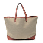 Shoulder Bag Large Open Tote Beige Canvas