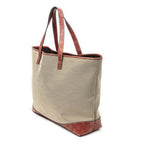 Shoulder Bag Large Open Tote Beige Canvas