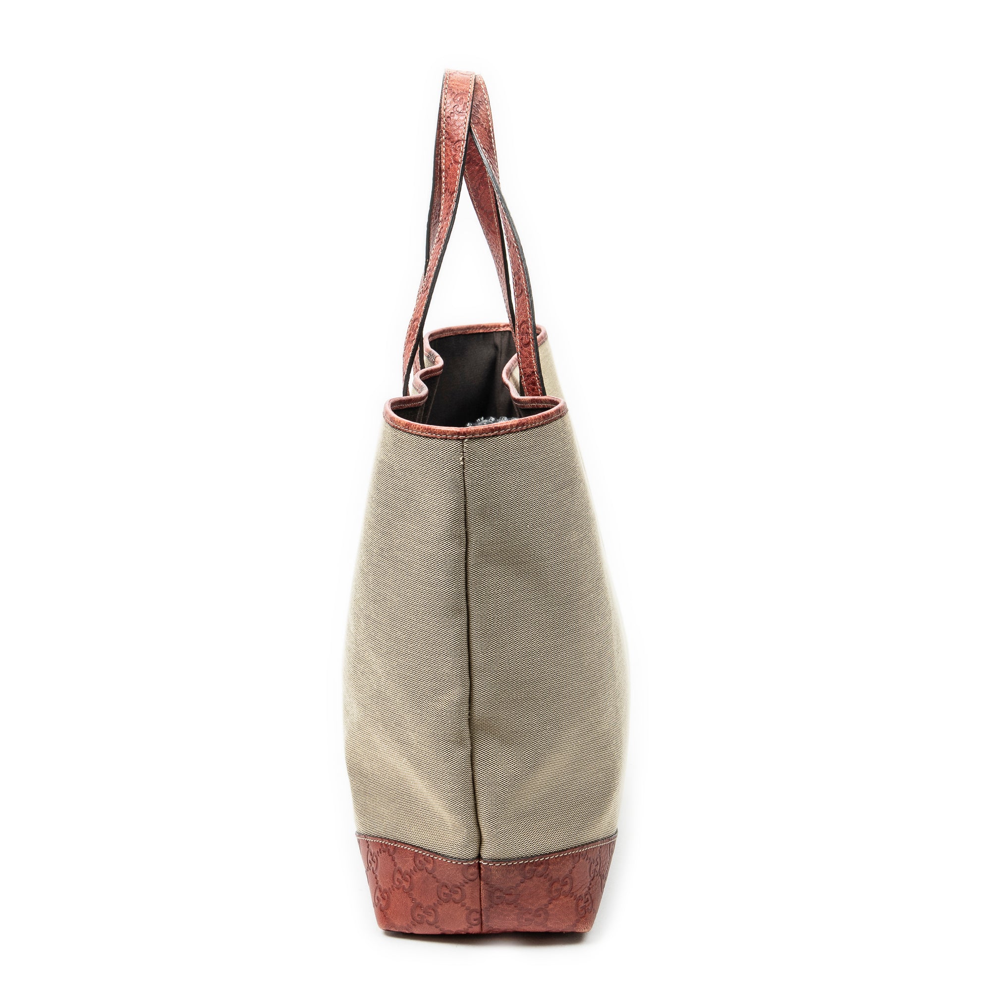 Shoulder Bag Large Open Tote Beige Canvas