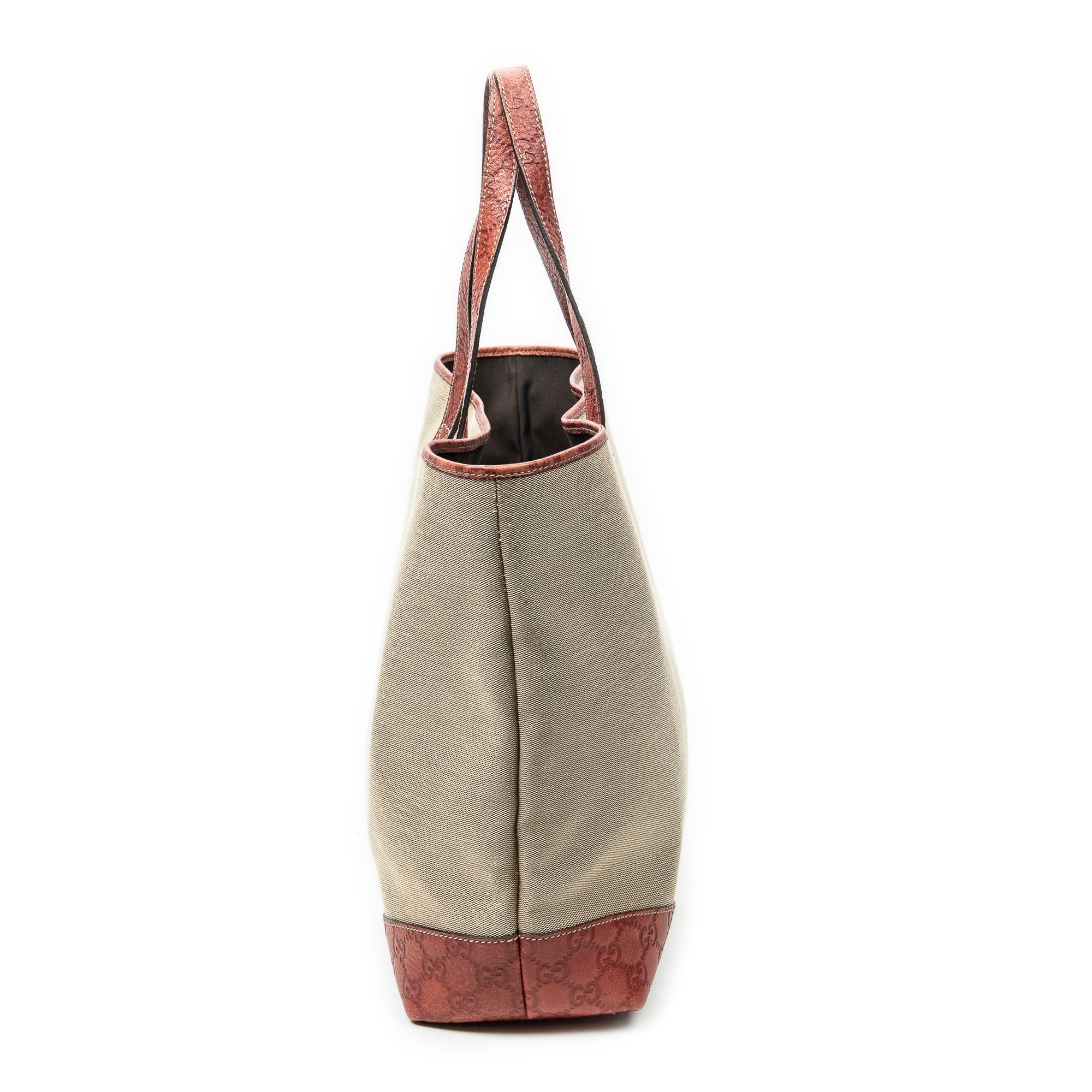 Shoulder Bag Large Open Tote Beige Canvas