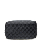 Shoulder Bag Front Pocket Hobo Black Monogrammed Canvas