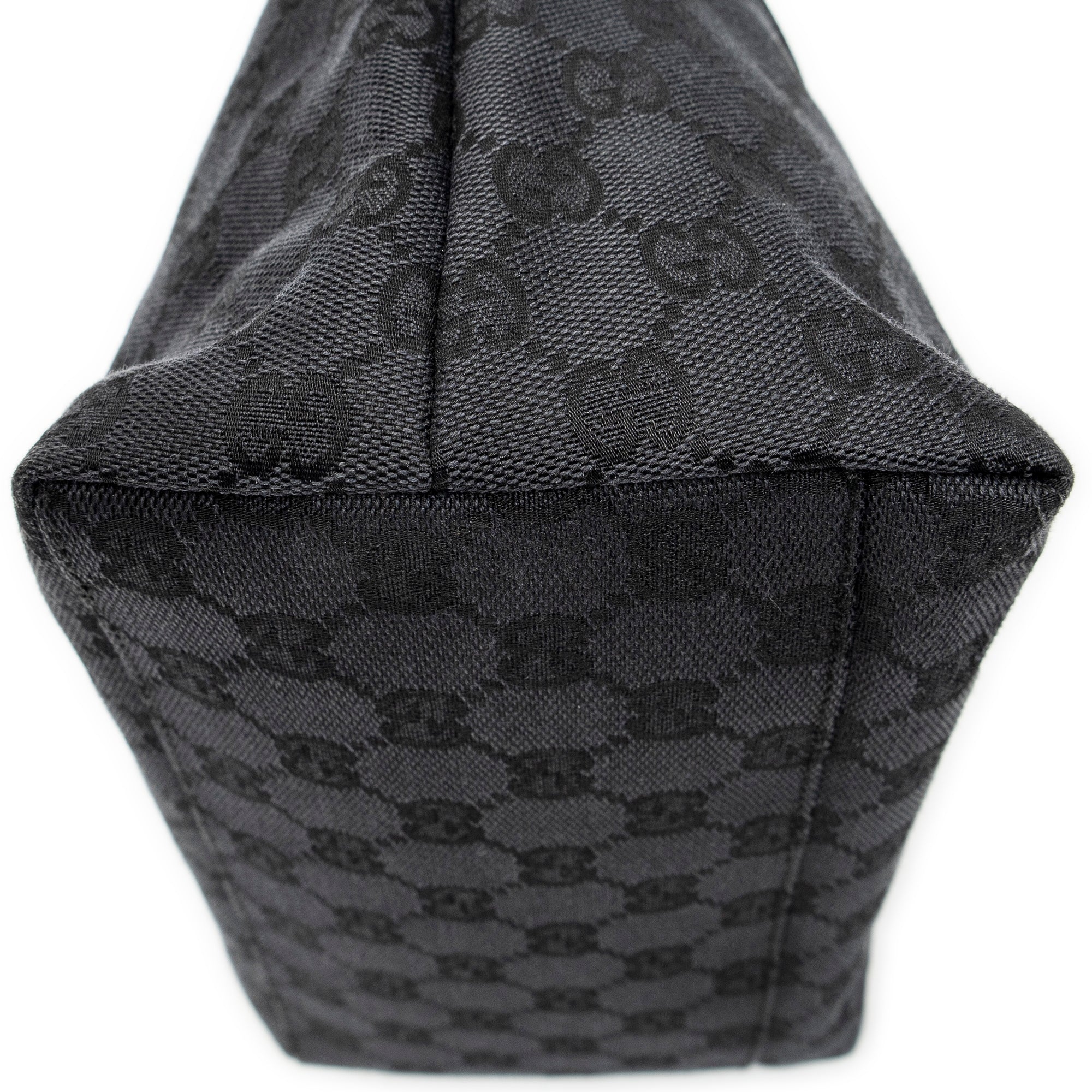 Shoulder Bag Front Pocket Hobo Black Monogrammed Canvas