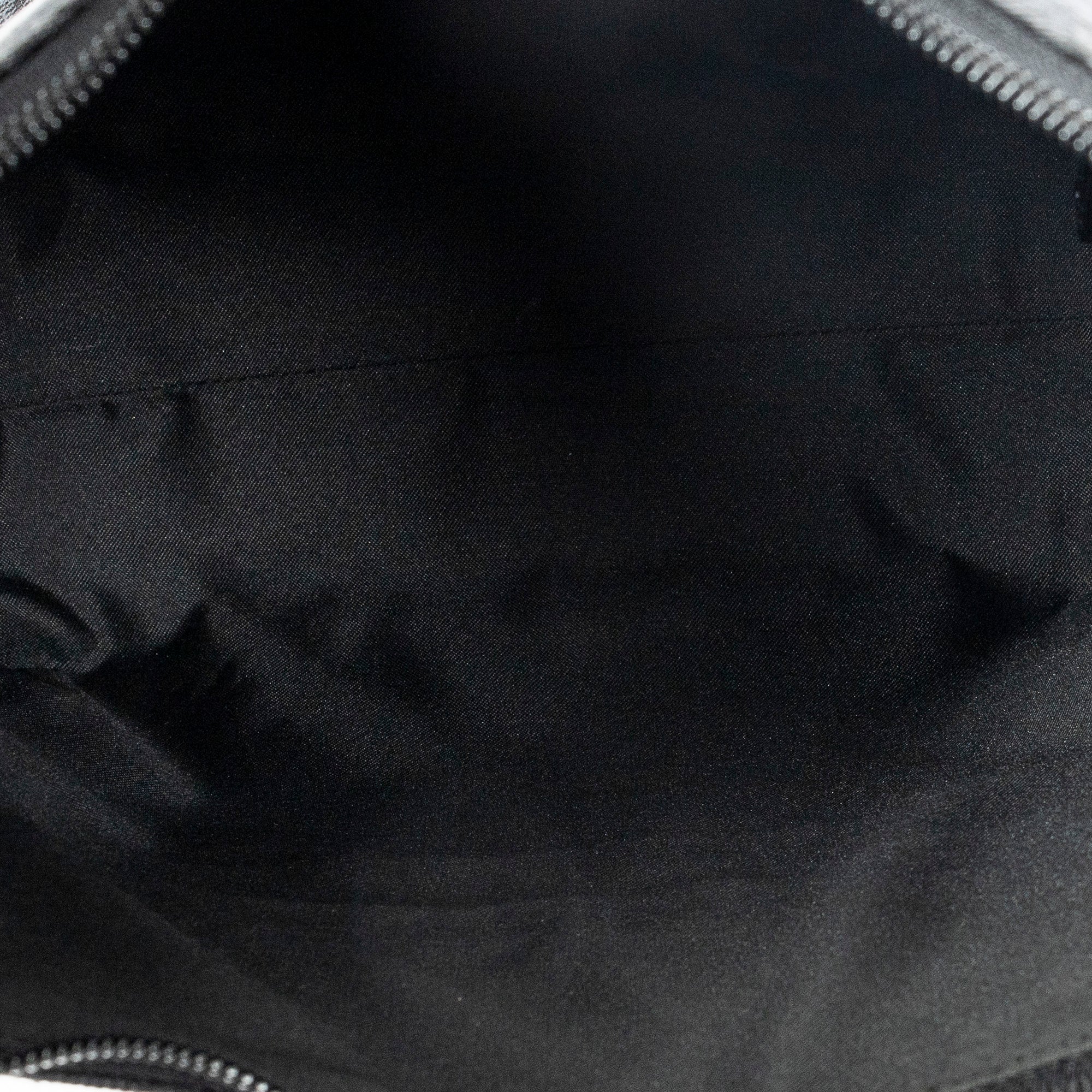 Shoulder Bag Front Pocket Hobo Black Monogrammed Canvas