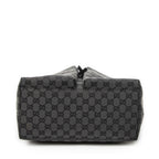 Shoulder Bag Double Pocket Hobo Black Monogrammed Canvas