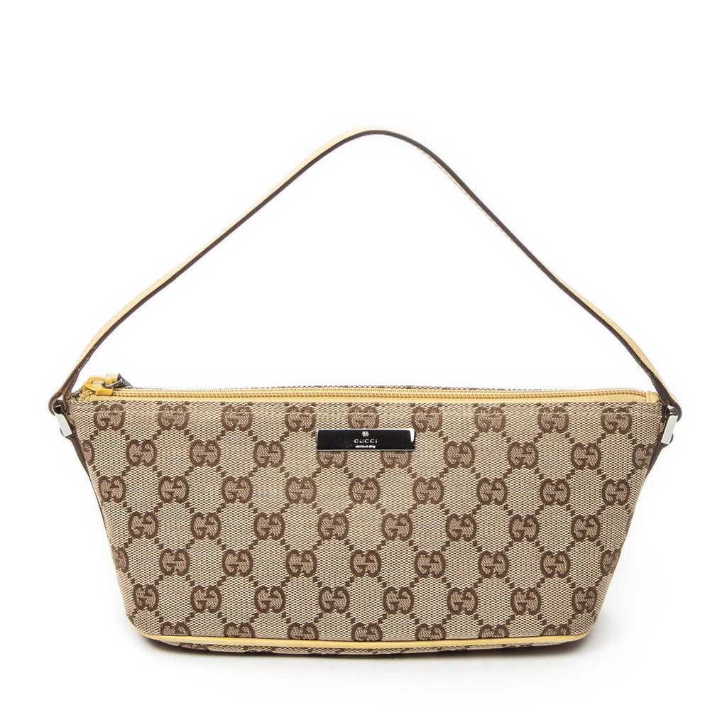 Shoulder Bag Boat Pochette Beige Monogrammed Canvas