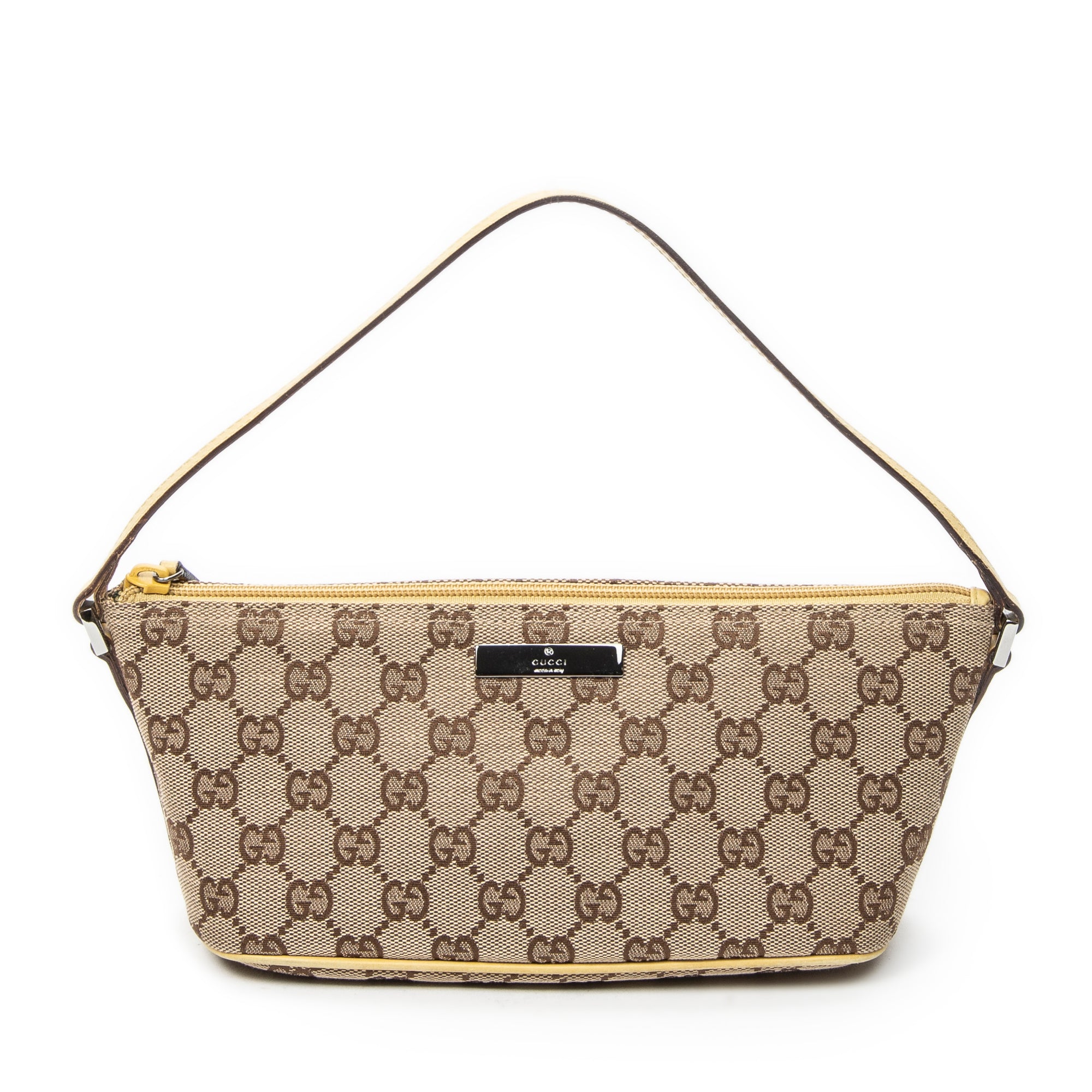 Shoulder Bag Boat Pochette Beige Monogrammed Canvas