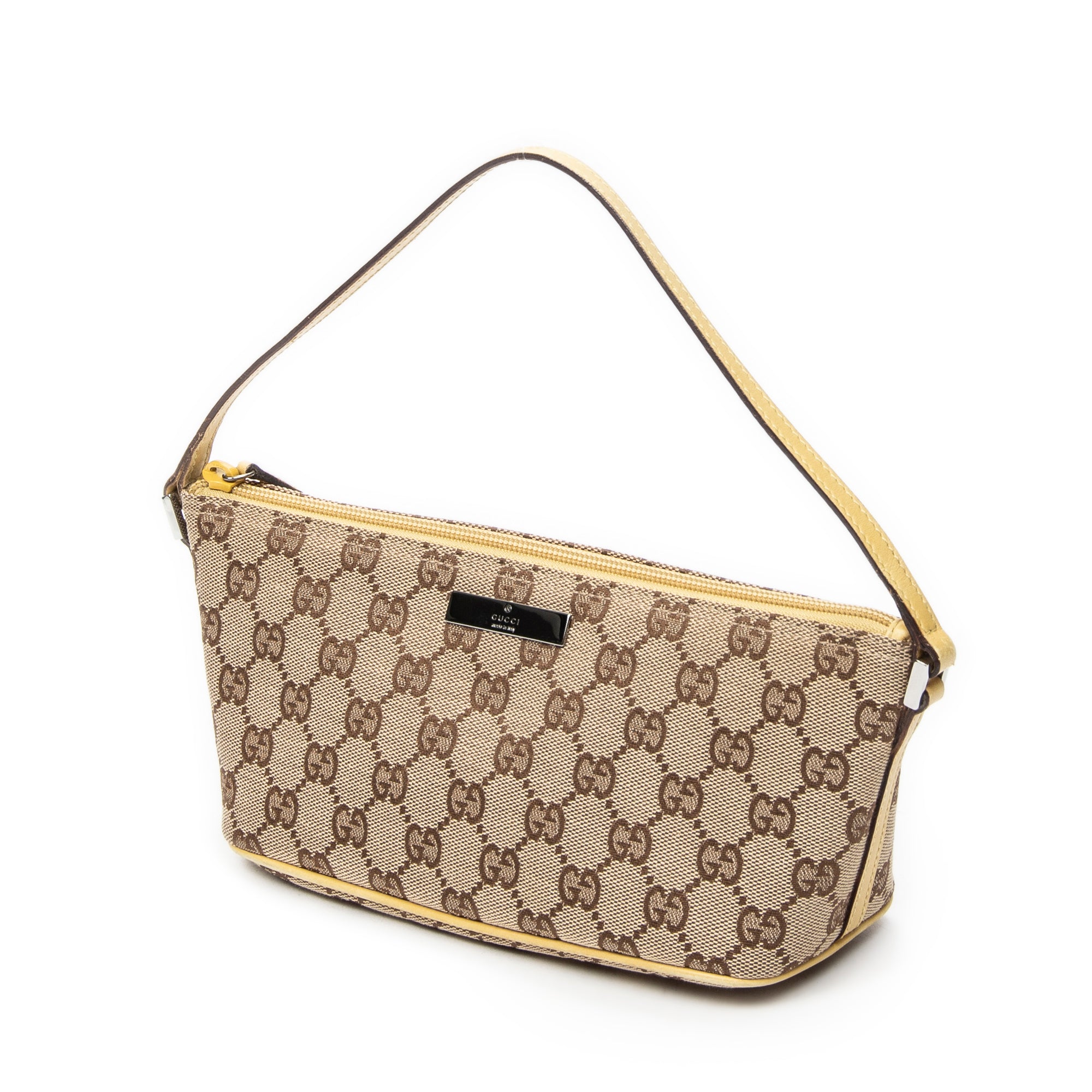 Shoulder Bag Boat Pochette Beige Monogrammed Canvas