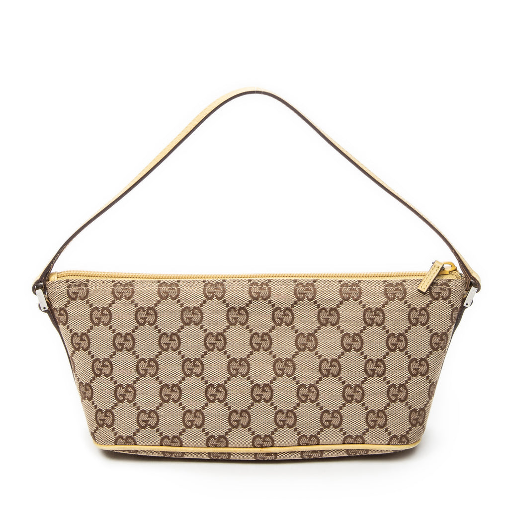 Shoulder Bag Boat Pochette Beige Monogrammed Canvas