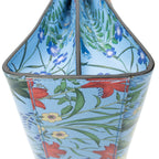 Shoulder Bag Medium Nymphaea Top Handle Blue Floral Printed Leather