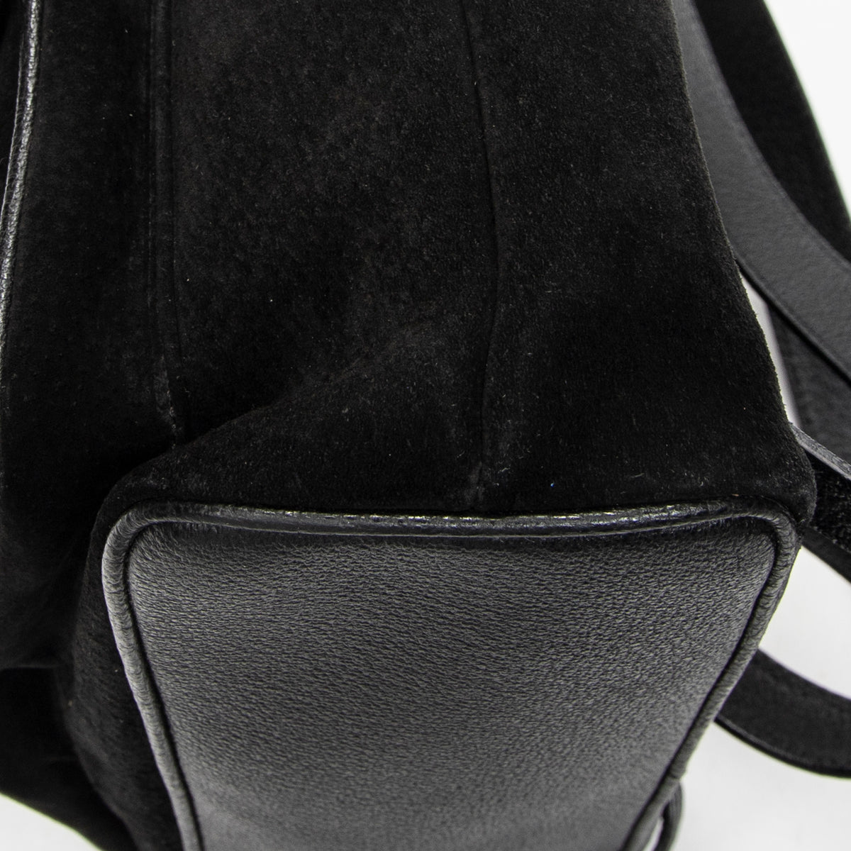Backpack Large Bamboo Backpack Black Suede Leather