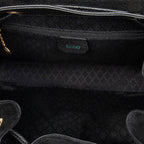 Backpack Large Bamboo Backpack Black Suede Leather