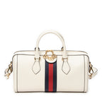 Shoulder Bag Medium Ophidia Boston Ivory Grained Calfskin Leather