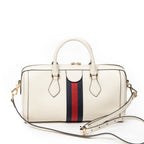 Shoulder Bag Medium Ophidia Boston Ivory Grained Calfskin Leather