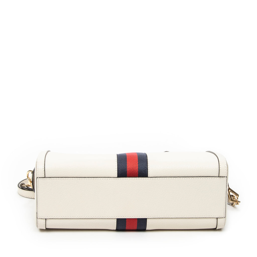 Shoulder Bag Medium Ophidia Boston Ivory Grained Calfskin Leather