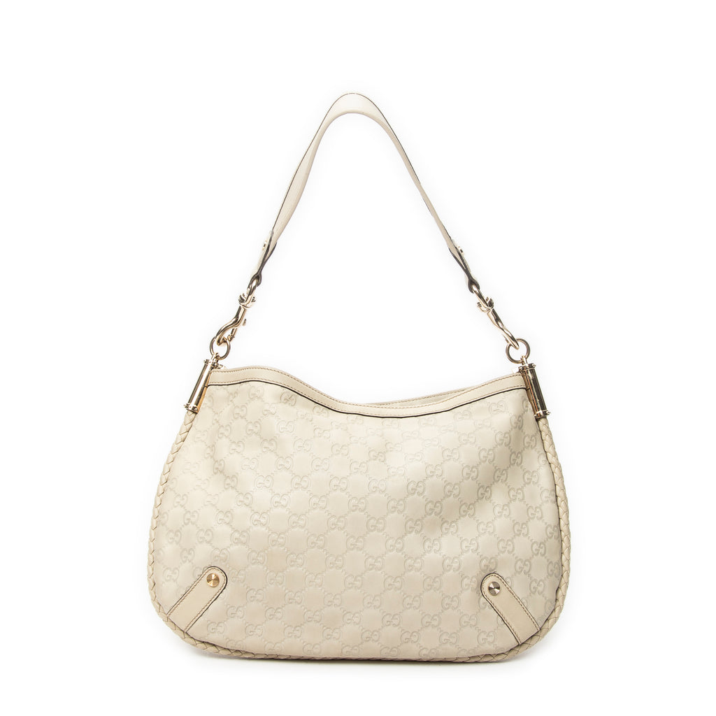 Shoulder Bag Medium Britt Ivory Guccissima Leather