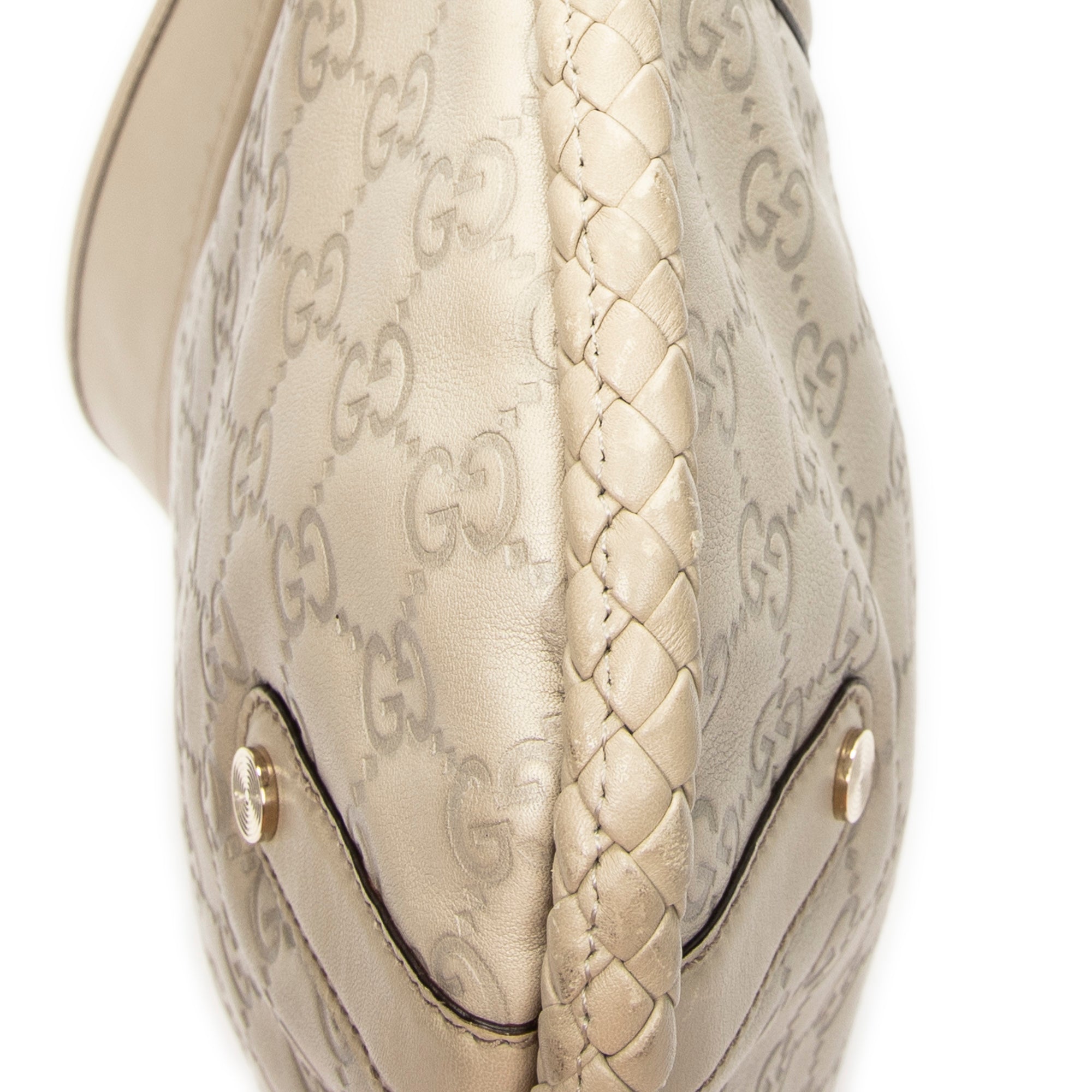 Shoulder Bag Medium Britt Ivory Guccissima Leather