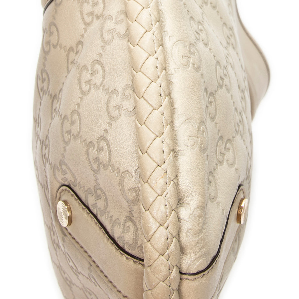 Shoulder Bag Medium Britt Ivory Guccissima Leather