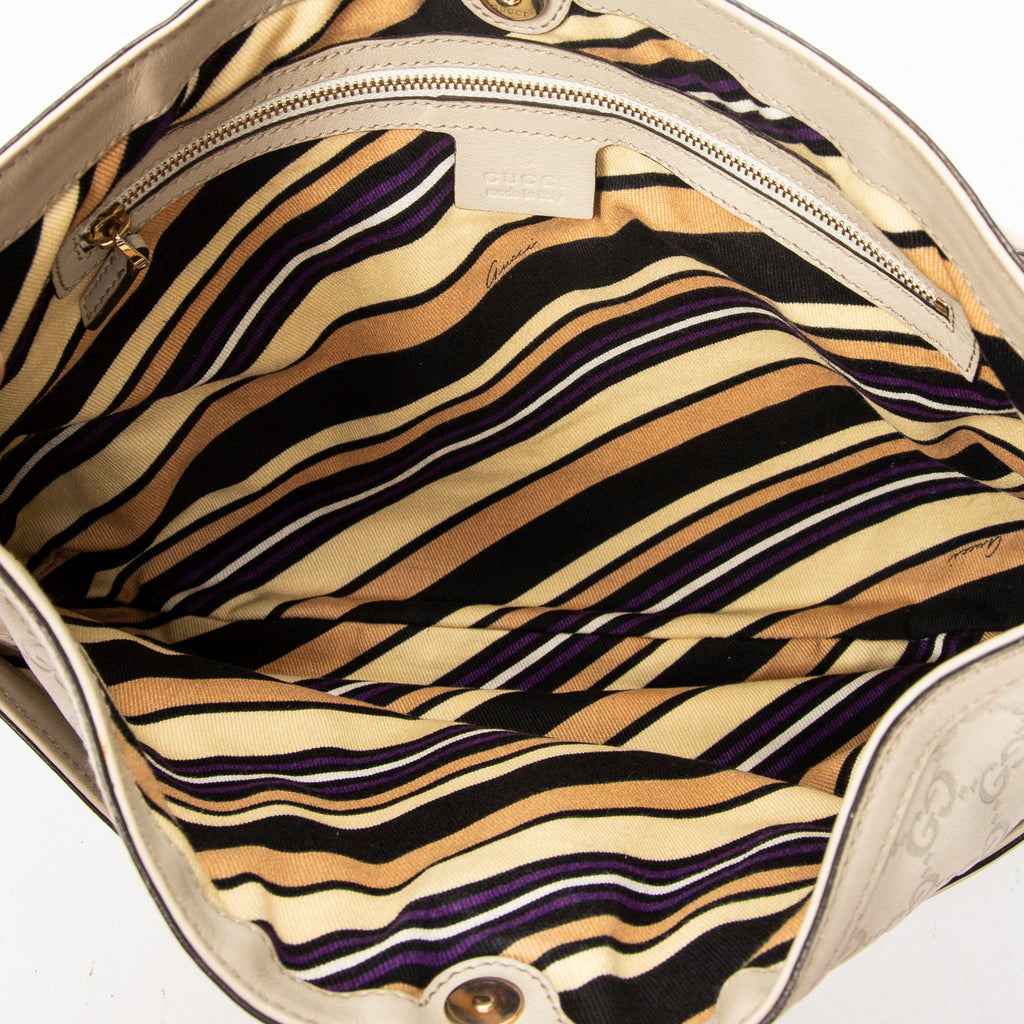 Shoulder Bag Medium Britt Ivory Guccissima Leather