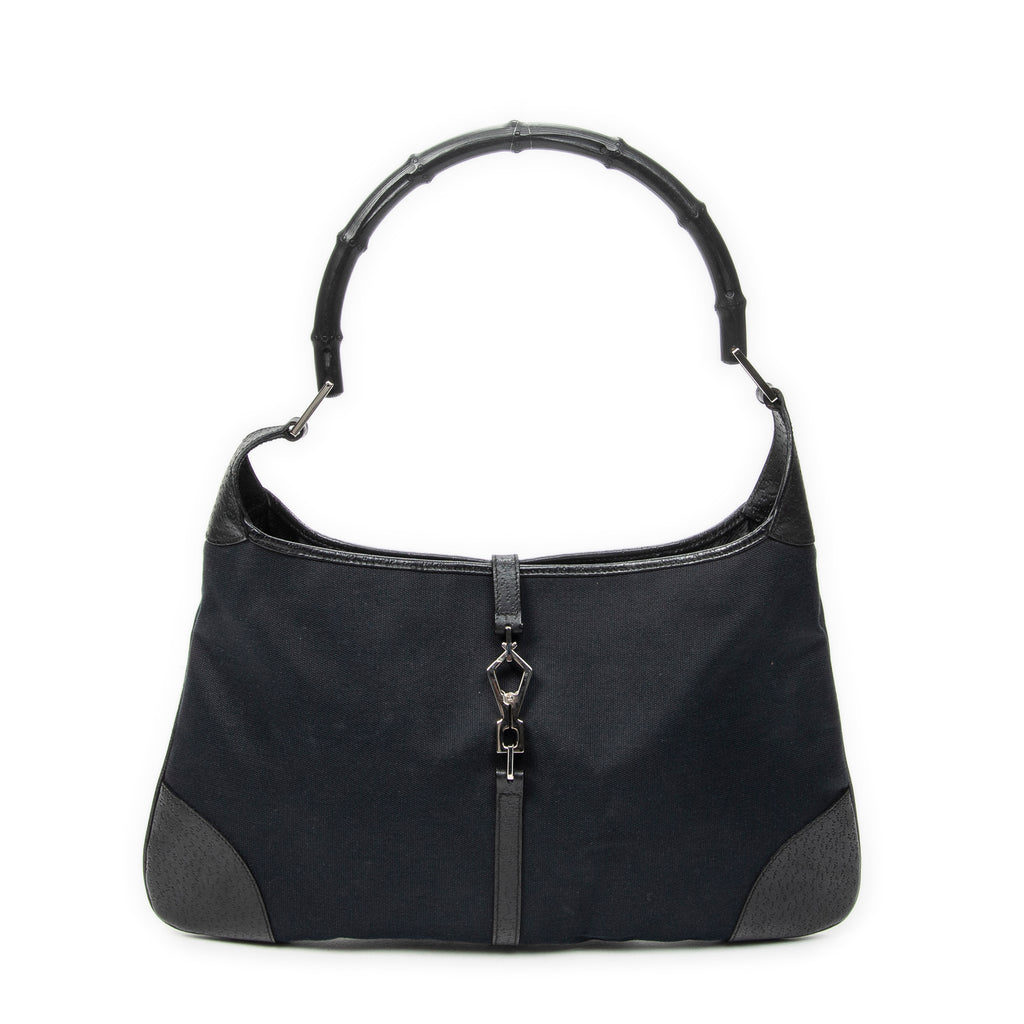 Shoulder Bag Bamboo Jackie Hobo Black Canvas