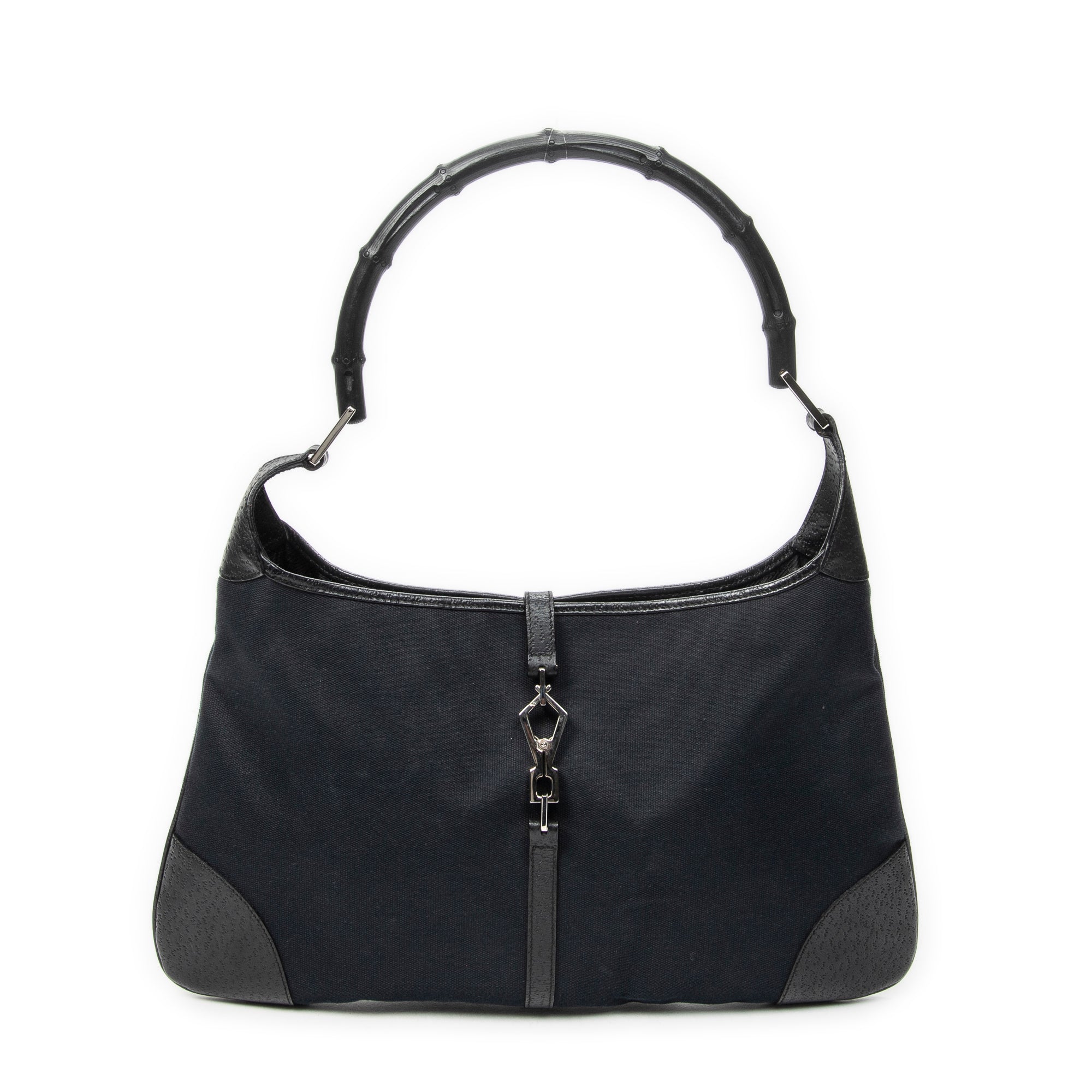 Shoulder Bag Bamboo Jackie Hobo Black Canvas