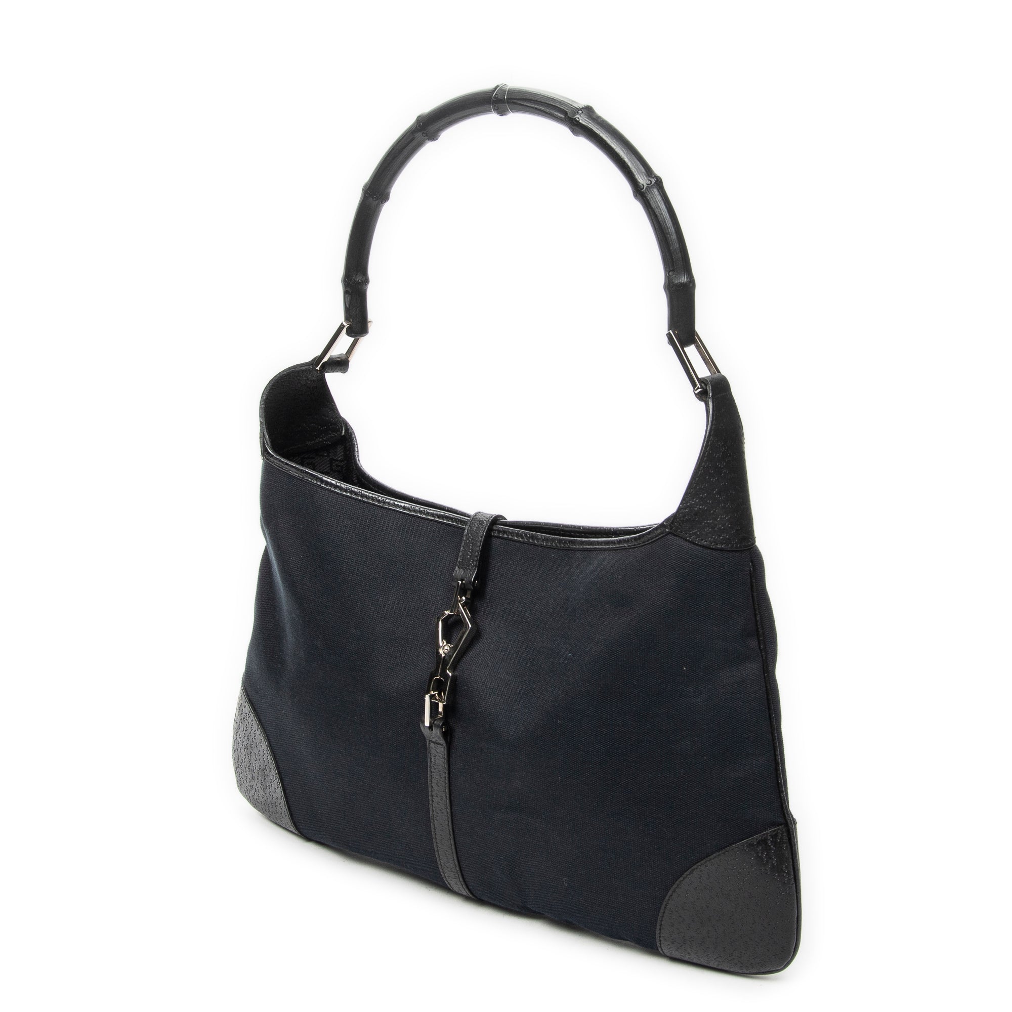 Shoulder Bag Bamboo Jackie Hobo Black Canvas