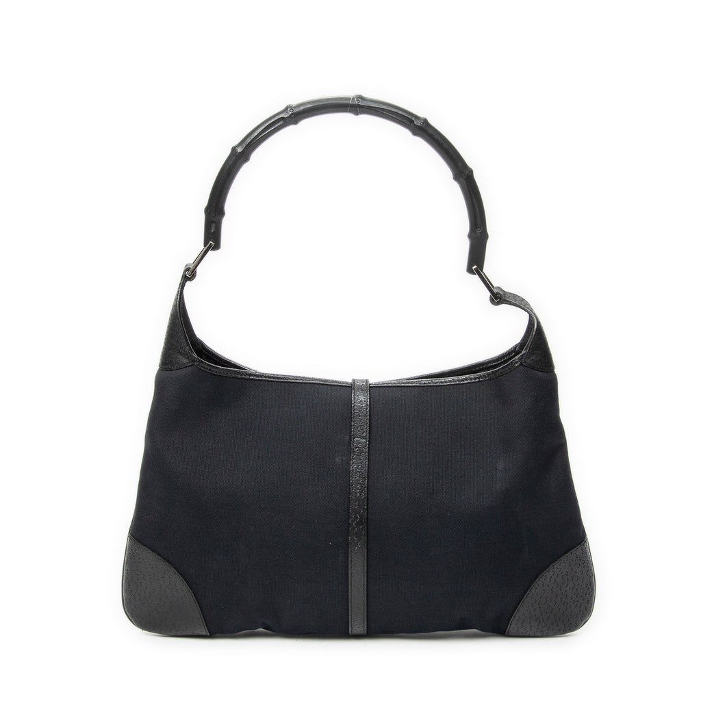 Shoulder Bag Bamboo Jackie Hobo Black Canvas