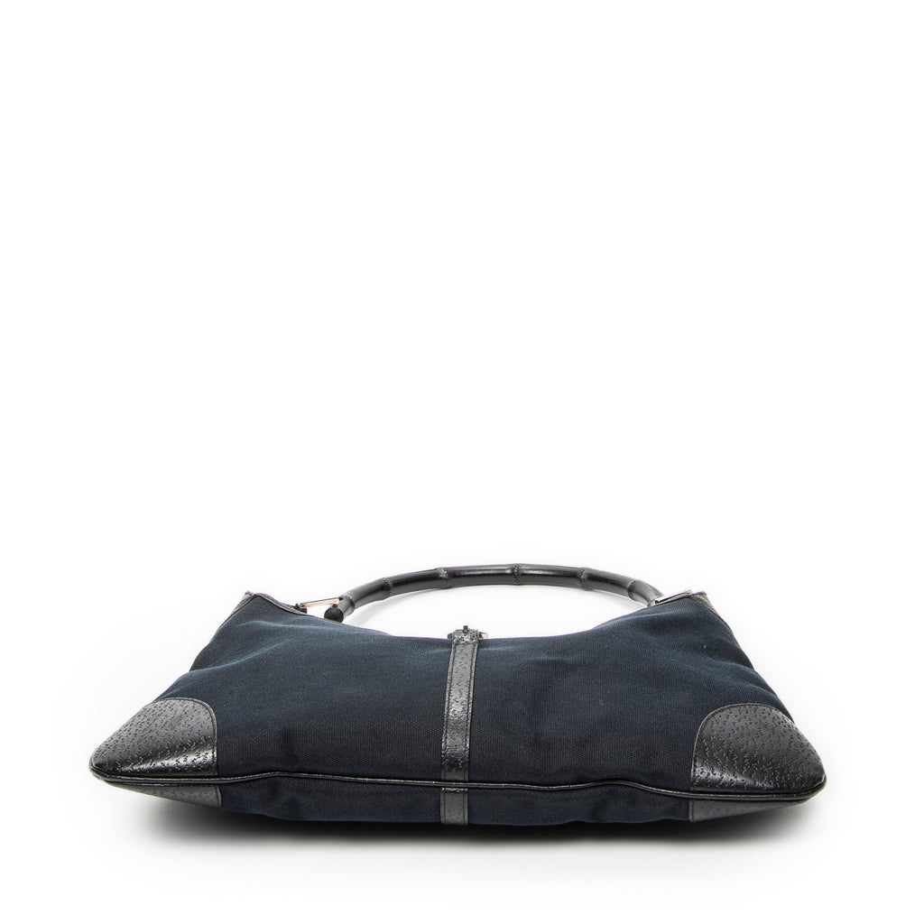 Shoulder Bag Bamboo Jackie Hobo Black Canvas