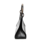 Shoulder Bag Whip Stitch Hobo Black Smooth Calfskin Leather