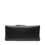 Shoulder Bag Whip Stitch Hobo Black Smooth Calfskin Leather